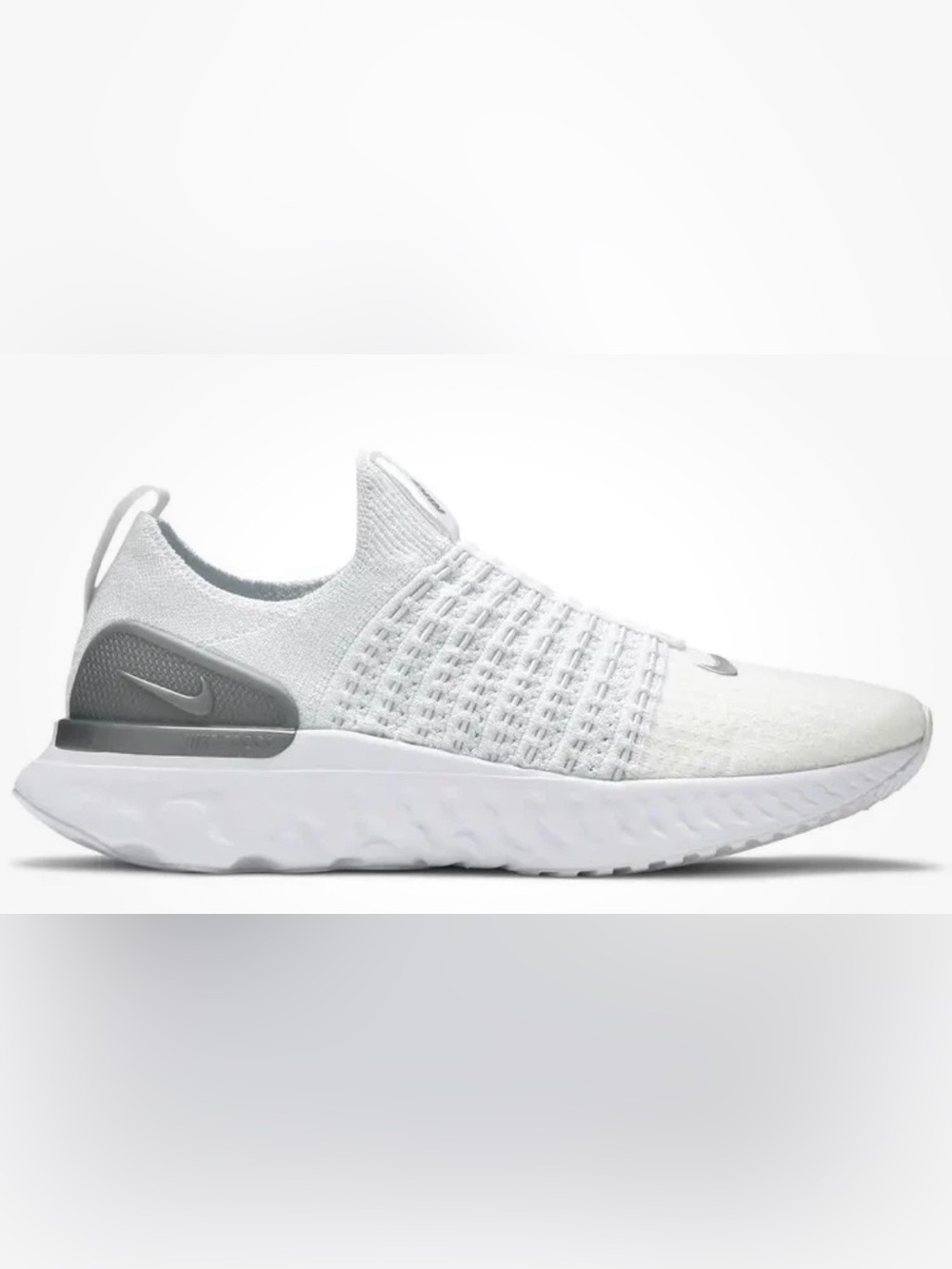 Nike Women’s White and Gray Slip-On Athletic Sneakers